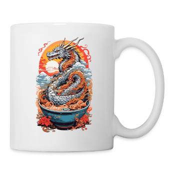 Ramen Drachen Ukiyo-e Otaku Manga Design - Tasse - Weiß - Rechts