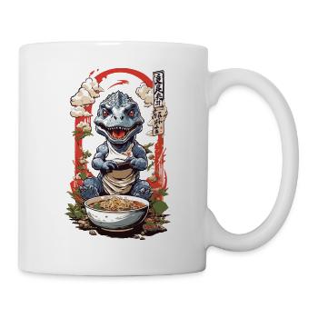 Dino Ramen Kawaii Ukiyo-e Manga Anime Design - Tasse - Weiß - Rechts