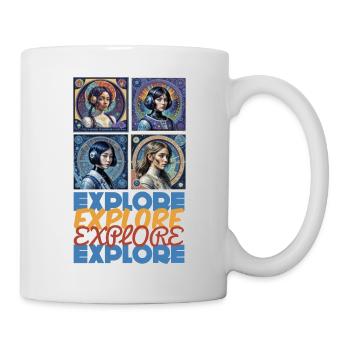 Erkunden Sie die Grenzen - Tasse - Weiß - Rechts