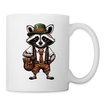 Lederhosen / Animal / Traditional costume / Tradition / Raccoon - Mug - white - Right