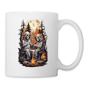 Fête d’Halloween de cricket de squelettes drôles - Mug blanc - blanc - Droite