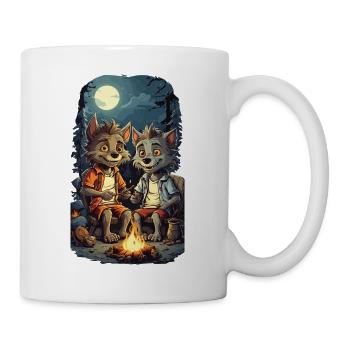 Loup-garou enfants Halloween feu de camp dessin animé - Mug blanc - blanc - Droite