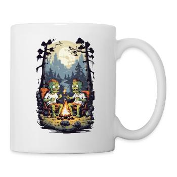 Zombies Campfire Halloween Cartoon Kids Design - Mug - white - Right