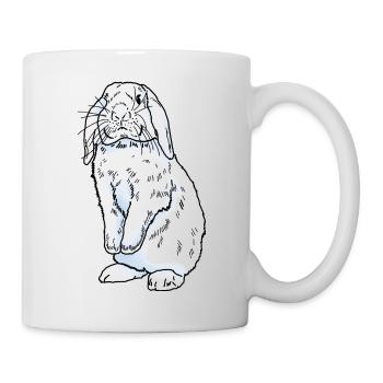 Kaninchen weiss - Tasse - Weiß - Rechts