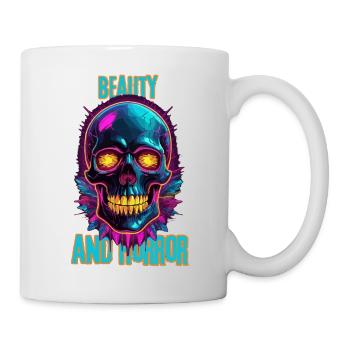 Bunter Totenkopf mit Federn - Tasse - Weiß - Rechts