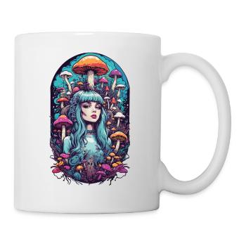Psychedelic Pastel Dream Mushrooms Festival Design - Mug - white - Right