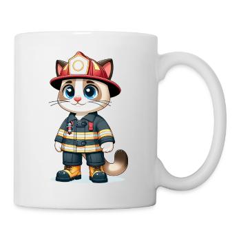 Cute Cat Firefighter - Mug - white - Right