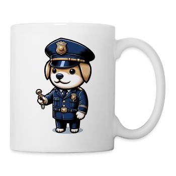 Chien mignon policier - Mug blanc - blanc - Droite