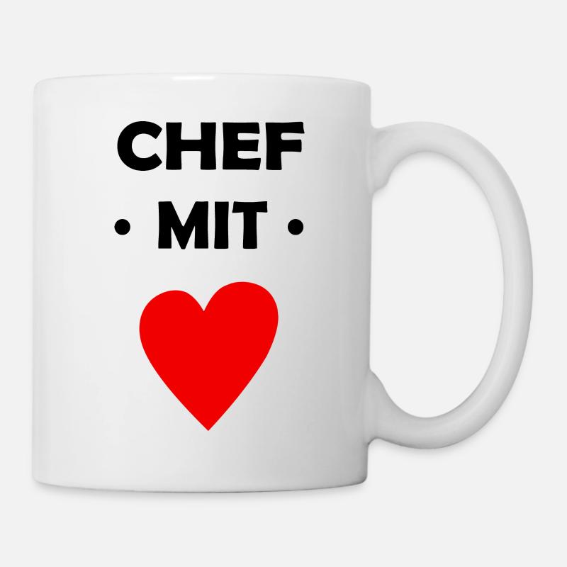 Chef mit Herz - Tasse - Weiß