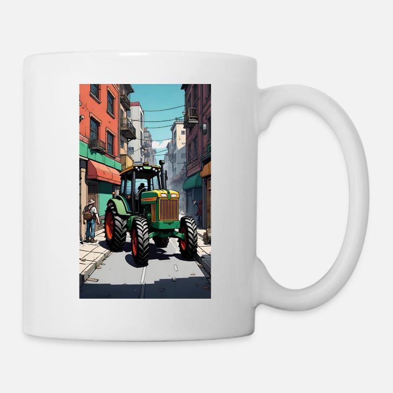 Traktor auf Bauernprotest - Tasse - Weiß