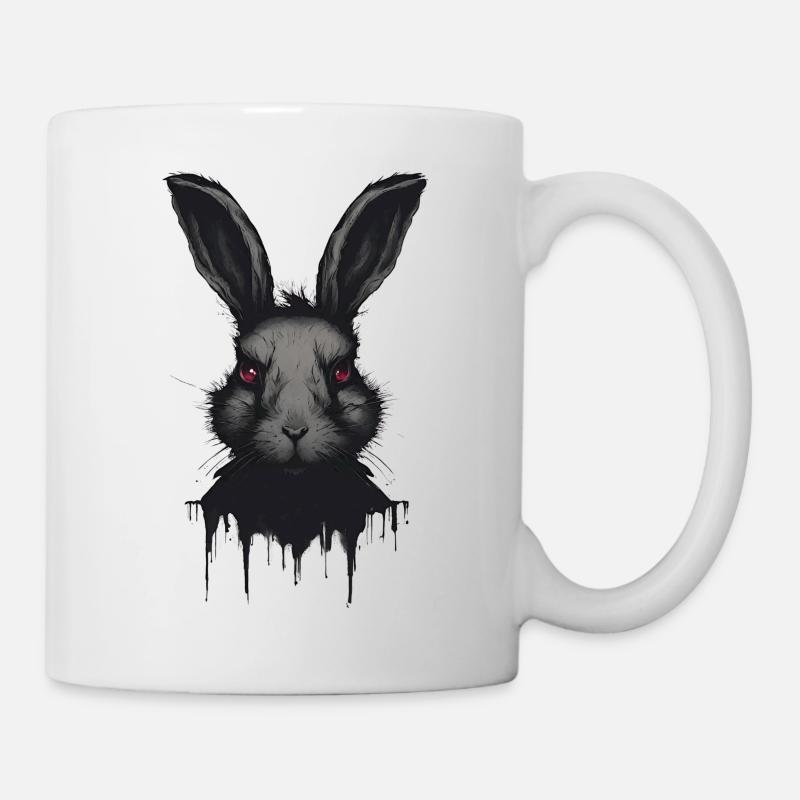 Dunkler Hase - Tasse - Weiß