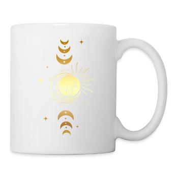 Moon and Golden Magic Star - Mug - white - Right