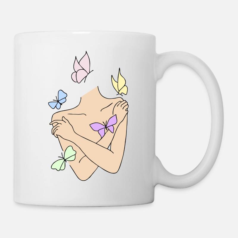 Schmetterlingfrau - Tasse - Weiß