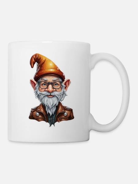 Gartenzwerg / Märchenland / Kobold / Gnom / Logo - Tasse - Weiß
