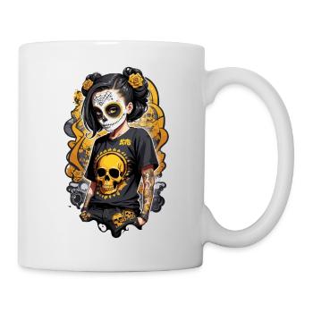 Sugar Skull Girl with Golden Skull T Shirt - Mug - white - Right