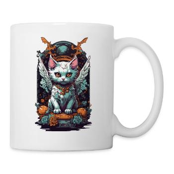 Occult Cat Gothic Vintage Design Lover - Mug - white - Right