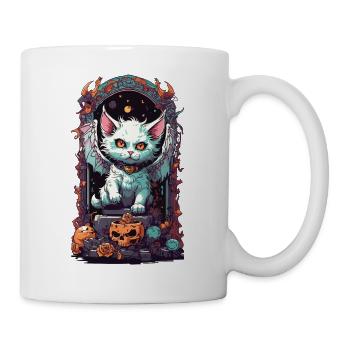 Okkulte Dämonen Katze Gothic Style - Tasse - Weiß - Rechts