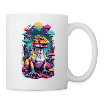 Psychedelic Mushroom Dino Aesthetic Festival Design - Mug - white - Right