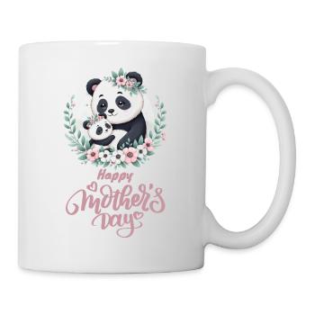 Happy Mother's Day Floral Wreath Mum Panda - Tasse - Weiß - Rechts