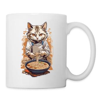 Kawaii Ramen Katze Japan Food Streetwear Aesthetic - Tasse - Weiß - Rechts