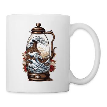 Vintage café vague Japon Design esthétique - Mug blanc - blanc - Droite