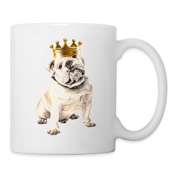 OLD ENGLISH BULLDOG mit Krone Hund Bulldogge - Tasse - Weiß - Rechts