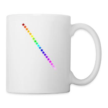 Sterne Regenbogen Geschenkidee bunt Farben - Tasse - Weiß - Rechts