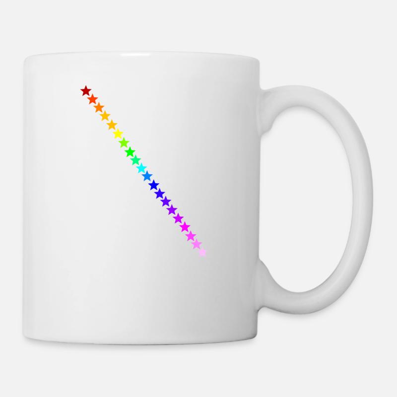 Sterne Regenbogen Geschenkidee bunt Farben - Tasse - Weiß