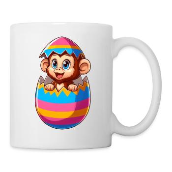 Easter Monkey Hatches Easter Egg Design - Mug - white - Right
