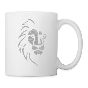 tête de lion argenté - Mug blanc - blanc - Droite