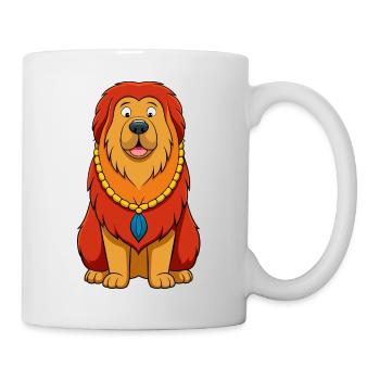 Regal Tibetan Mastiff Portrait Dog Art Print - Mug - white - Right