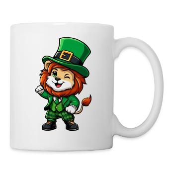 Dessin animé du lion de la Saint-Patrick - Mug blanc - blanc - Droite