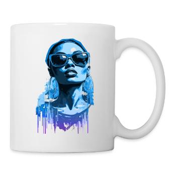 Schöne weibliche Malkunst Gesicht bunte Frau - Tasse - Weiß - Rechts