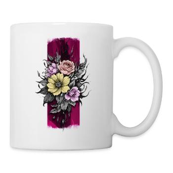 Blossom Ink: Floral Tattoo Style Design - Mug - white - Right