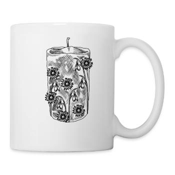 Bougie florale - Mug blanc - blanc - Droite