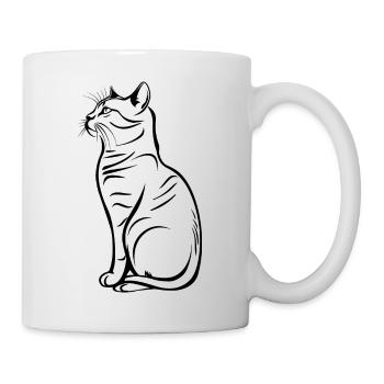 Cat, Cat Motif, Cat Face - Mug - white - Right