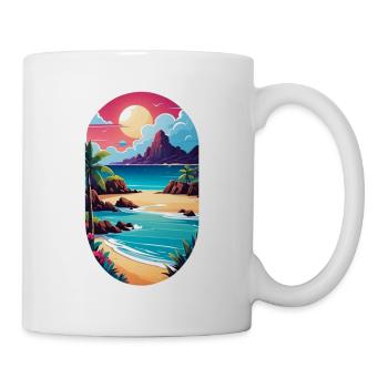 plage vacances soleil mer - Mug blanc - blanc - Droite