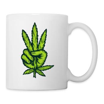 Hanf Legal Friedenszeichen Design - Tasse - Weiß - Rechts