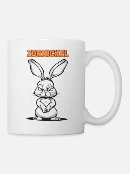 Wütendes Kaninchen - Zornickel - Tasse - Weiß