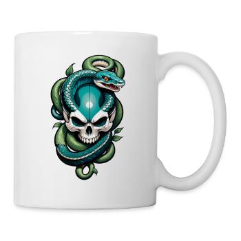 serpent squelette et tatouage - Mug blanc - blanc - Droite