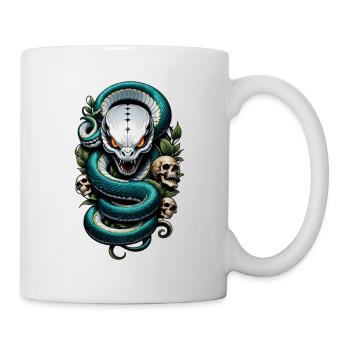 serpent squelette et tatouage - Mug blanc - blanc - Droite