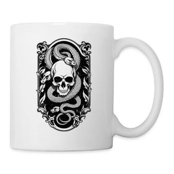serpent squelette et tatouage - Mug blanc - blanc - Droite