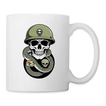 serpent squelette et tatouage - Mug blanc - blanc - Droite