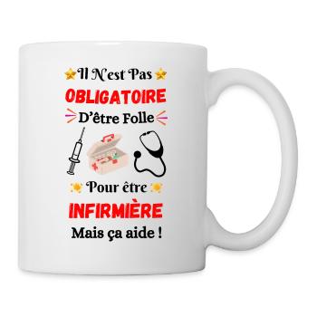Folle et infirmière - Mug blanc - blanc - Droite