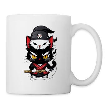 Ninja Cat - Samurai Kitten - Mug - white - Right