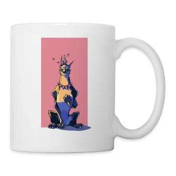 best friends - comicart doberman and pigeon - Mug - white - Right