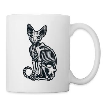 chat sphinx squelette tatouage - Mug blanc - blanc - Droite