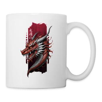 Eternal Guardian: Chinese Dragon Amidst 'Eternal' - Mug - white - Right