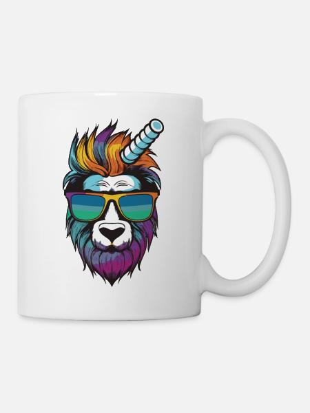 Einhorn Kopf - Tasse - Weiß