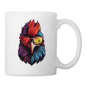 Hahn Kopf Cool - Tasse - Weiß - Rechts